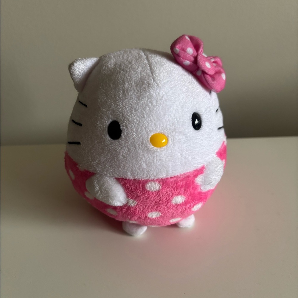 Hello Kitty White Plush in Pink Polka Dot Outfit